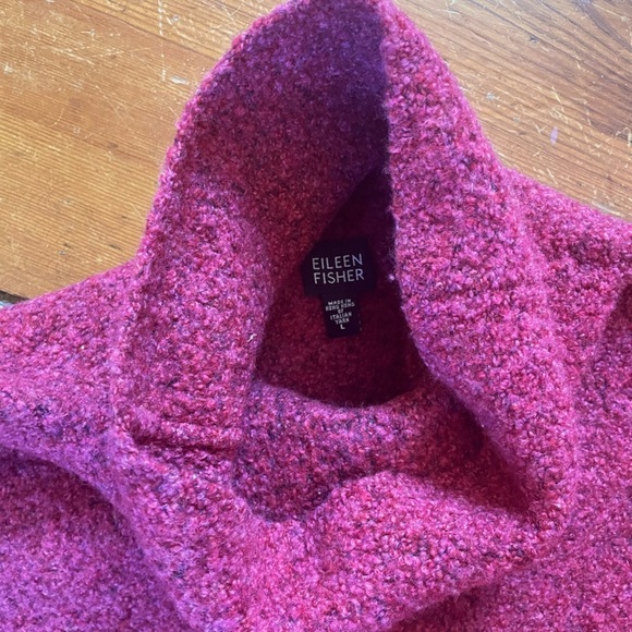 Eileen Fisher swing turtleneck merino boucle large - Picture 6 of 8